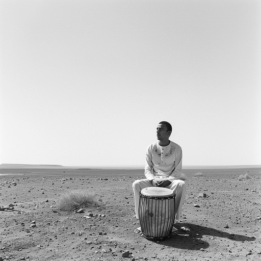 A deep dive into the heart of a forgotten desert tribe where each beat tells a story of ages. The drums are the main character, heavy and profound, mimicking the heartbeat of the desert itself. The sound is rich in history and enigmatic cultures, inviting one to explore the vast, unyielding sands through music.