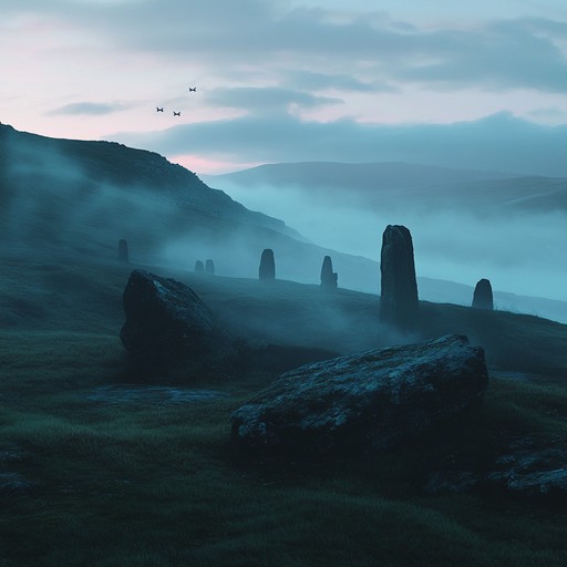 An orchestral composition that weaves tranquil melodies with epic themes, inspired by the serene landscapes and ancient myths of the celtic isles, transporting listeners to a world of misty hills and legend.