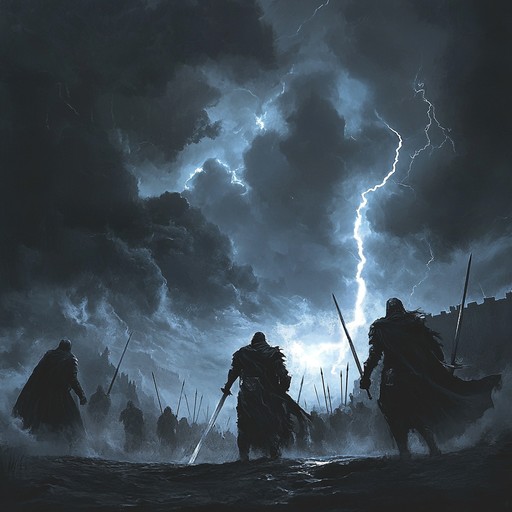 This track showcases an orchestral intensity suitable for thrilling cinematic battle scenes, combining powerful strings, brass, and percussion to create an atmosphere of tension and heroic determination.