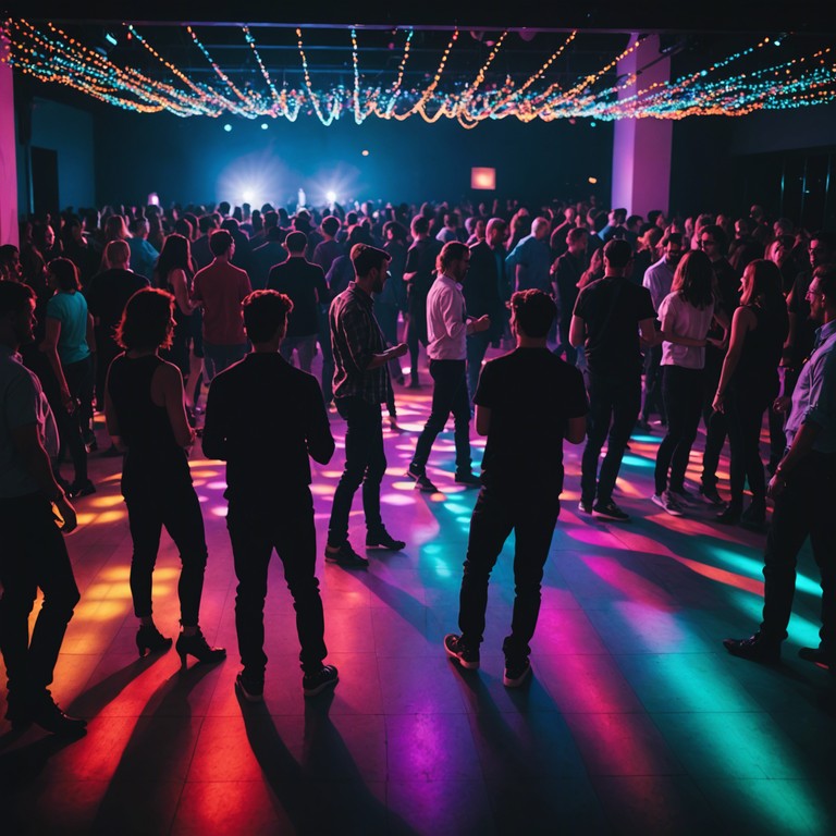 Imagine stepping onto a gleaming dance floor, vivid with a cascade of colors beneath the swirling disco ball. Tunes that wrap around like warm, enveloping light, compelling everyone to let loose and enjoy the euphoric pulse of the night.