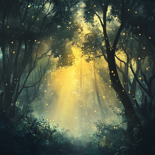 An instrumental freak folk composition that captures the tranquil essence of wandering through ancient woodlands, with gentle acoustic layers and subtle natural sounds blending to create a relaxing, ethereal atmosphere.