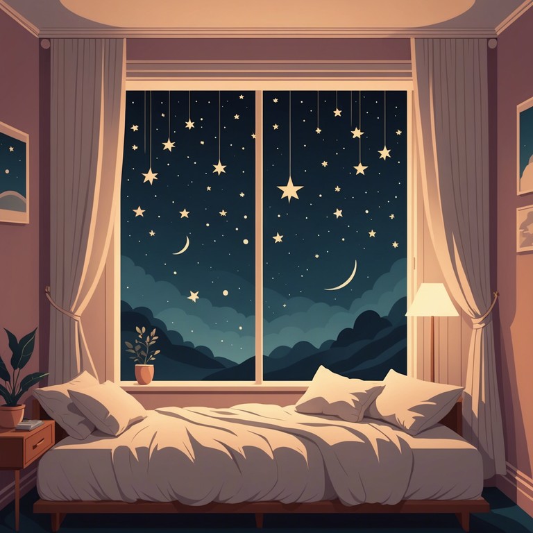 A gentle lullaby composed of delicate synth melodies and soft, ambient textures, crafting a peaceful retreat into dreamland. Ideal for unwinding or setting a tranquil nighttime mood.