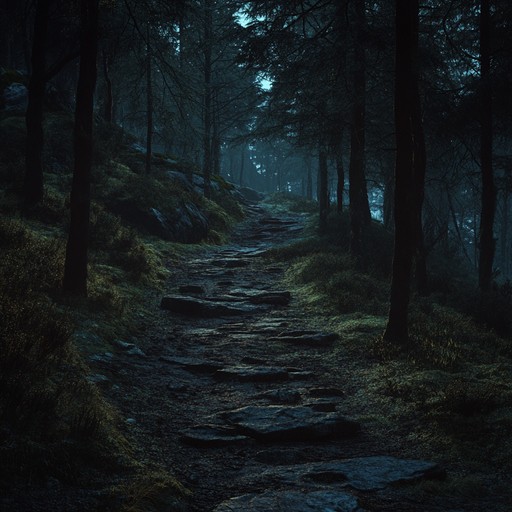 The track weaves the sense of anxious stillness found in a shadowed forest, with layers of acoustic guitar creating a chilling atmosphere. Haunting melodies resonate as if drawn from ancient folklore, evoking a sense of dread and melancholy