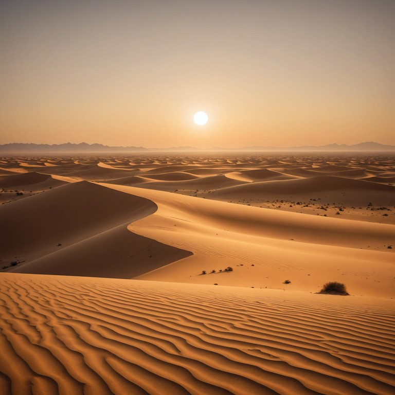 This piece combines traditional middle eastern instruments with contemporary electronic elements to evoke the beauty of a desert sunrise. The melody is inspired by the optimism of a new day, intertwining cultural depth with an uplifting atmosphere. It features long, flowing lines that mimic the slow light of dawn spreading across the sand dunes.