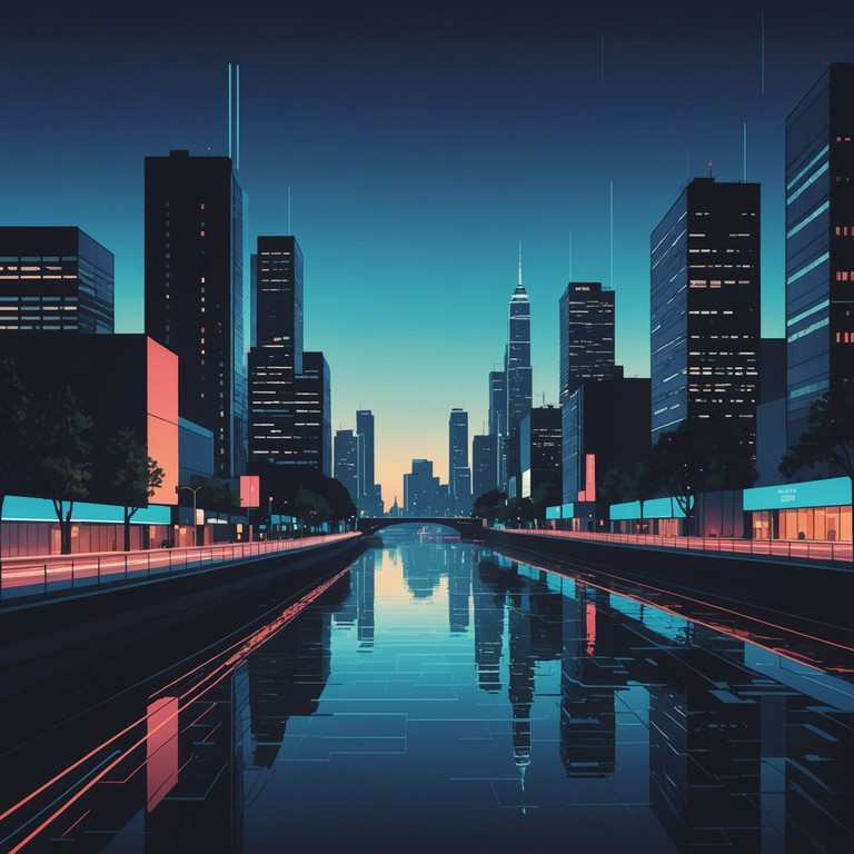 This track captures the essence of a serene drive through a futuristic cityscape during twilight. It leverages nostalgic synthwave tones to evoke a sense of peace and gentle progression, creating a harmonious blend of past and future sounds. The music flows like a calm river under neon lights, providing an escape into a synthesized world of tranquil beauty.