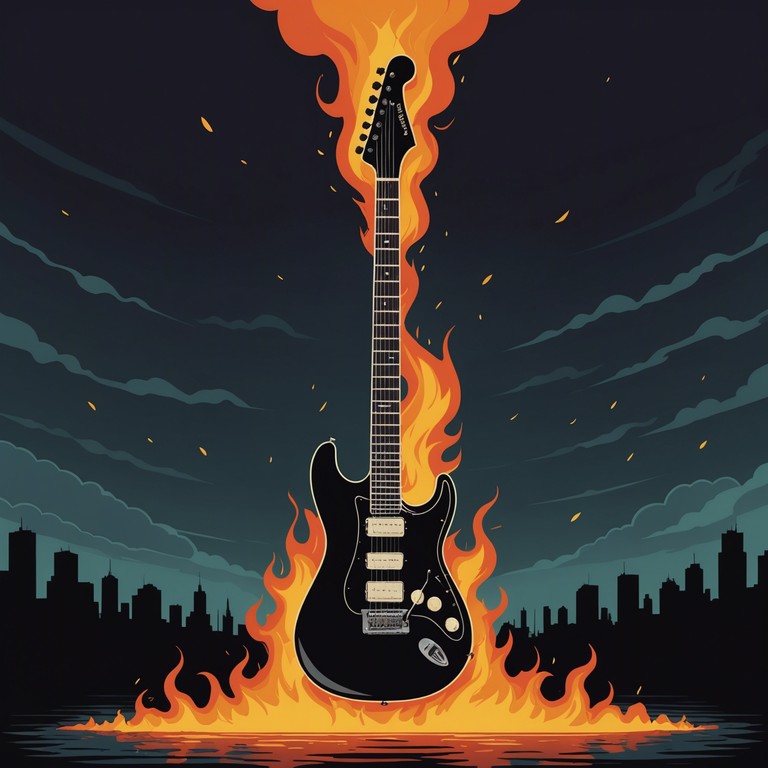 Feel the pulse and energy as rapid guitar solos slice through the air, supported by thumping beats and a vibrant metal core. It's a musical expression of raw power and unstoppable force, ideally suited for moments requiring adrenaline and high stakes.