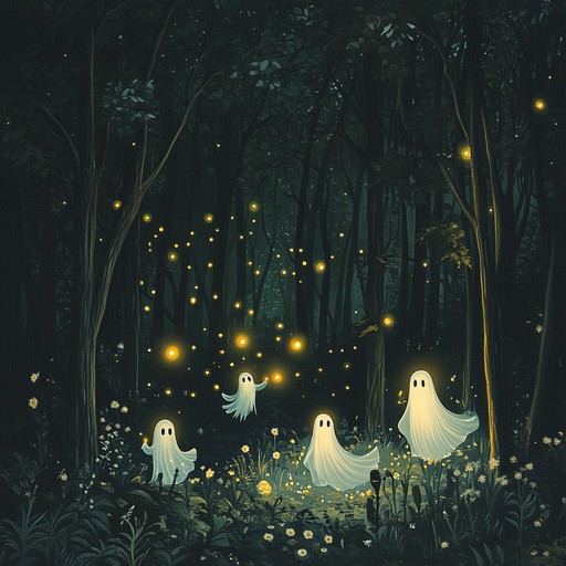 Children embark on a whimsical exploration of an enchanted, spooky forest filled with magical creatures and eerie sounds. This track is ideal for enhancing storytelling sessions or playful romps through imaginative landscapes.