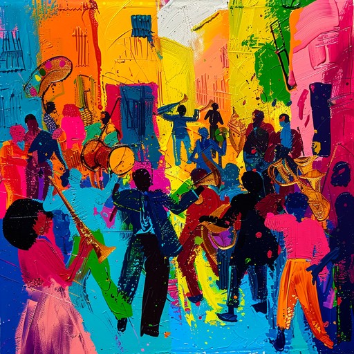 Immerse yourself in an upbeat and playful latin jazz piece, blending lively percussion and whimsical melodies. This tune conjures images of colorful streets filled with dancing and joyous laughter, capturing the spirit of a carefree carnival.