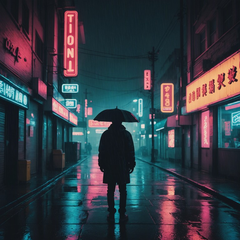 This track conjures shadows in a neon lit future urban landscape, blending haunting melodies with powerful, deep bass drops and glitchy, unsettling synth lines. The eerie atmosphere is punctuated by a dynamic soundscape that switches from whispering lulls to intense crescendos, capturing the essence of a cyberpunk thriller.