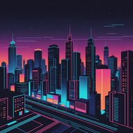 futuristic cityscape with vibrant energy pulses