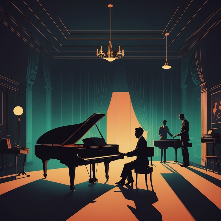 An instrumental capturing the intensity of nighttime spirits dancing through shadows, where every piano note and brass echo tells a story of intrigue and hidden whispers.