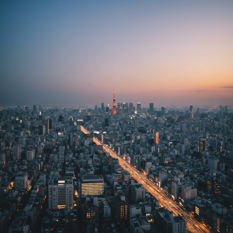 Envision a serene evening in tokyo, where the gentle breeze carries the soft, melodious sounds of a solo koto. This instrumental composition captures the soul soothing essence of a city at peace, illuminated by neon and the twilight sky. Harmonies blend tradition with contemporary calm, creating an ethereal escape into japan's metropolitan tranquility.