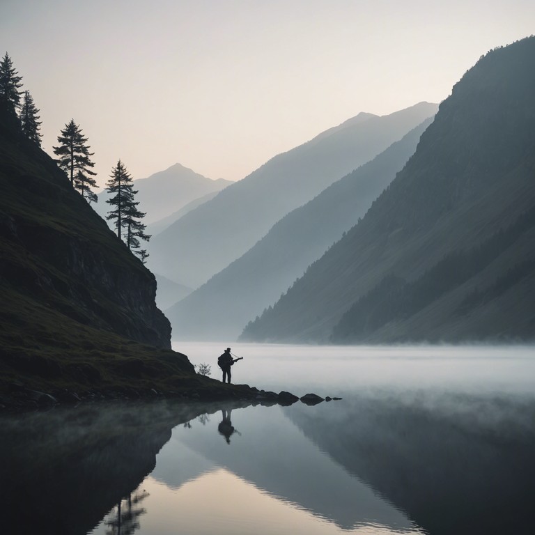 A captivating song that merges traditional appalachian bluegrass with a vivid storytelling style, drawing on local myths and nature's serenity. Played purely on the banjo, this track evokes the spirit of a fog laden mountain morning, with gentle plucks that imitate the tranquil drip of dew and the lively staccato that mirrors wildlife awakening.