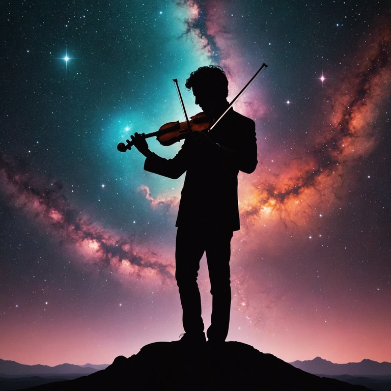 A majestic orchestral performance that captures the awe inspiring beauty of a starry night, with violin leads that rise and fall like the breathing of the cosmos.