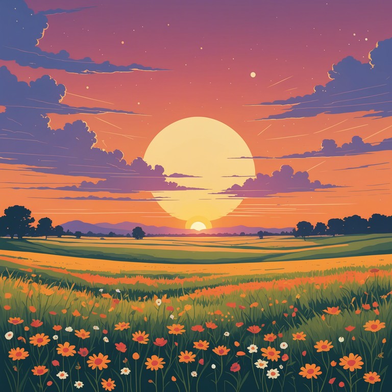 This track captures the expansive beauty of a sunset over prairie fields, with sweeping melodies that seem to stretch out into the horizon. The composition is enriched with deep emotional undertones, resembling the peaceful solitude one experiences in expansive natural landscapes.