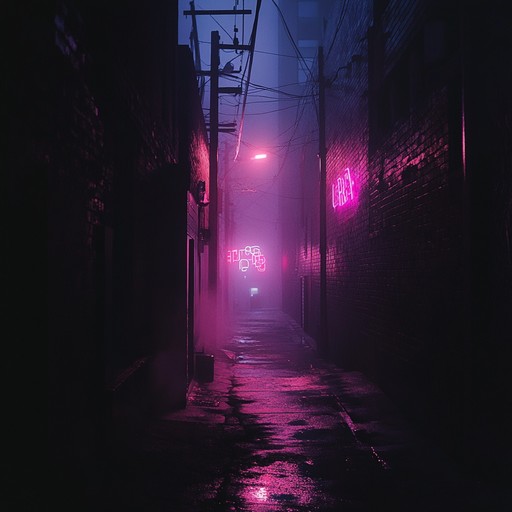 A haunting instrumental track combining eerie electronic textures with gritty urban soundscapes. The composition features menacing beats, distorted synths, and ambient atmospheric layers, creating a sense of unease and tension that gradually builds throughout the piece. The listener is drawn into a shadowy world where danger lurks around every corner, blending elements of industrial and electronic music to evoke a haunting and unnerving experience.