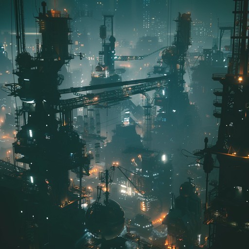 Enter the bustling heart of a futuristic city, where aggressive guitar riffs and rhythmic beats resemble the urban machinery in motion. This metal piece surges with unstoppable energy, creating a powerful sonic image of city life.