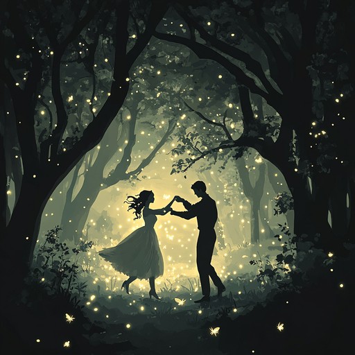 A sensual folk song featuring hauntingly beautiful melodies, harmonies, and a natural ambiance that immerses listeners in a romantic forest setting. The music carries subtle dynamics that ebb and flow like the whispers of nature.