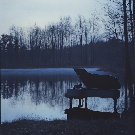 A lone piano delicately plays a sequence of soft, repetitive melodies. The simple yet profound arrangement evokes a deep sense of longing and melancholy, offering a reflective and intimate soundscape that resonates with poignant emotions.