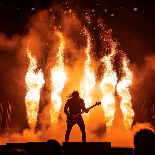 Ignite the inferno with an intense metal track, blending scorched earth guitar solos and pummeling drum patterns to set the stage for a furious, energizing experience.