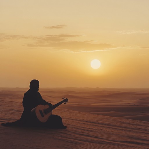 A captivating instrumental track that fuses traditional middle eastern instruments with modern electronic sounds, creating an atmospheric journey through a mystical desert landscape.