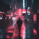 an edgy trip hop instrumental echoing through empty streets