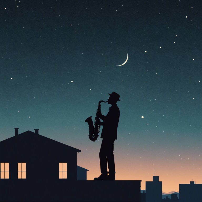 Capturing the essence of a sophisticated dub track, 'night's mysterious symphony' features a rich tapestry of deep bass and haunting saxophone melodies that echo through a serene and reflective nightscape.