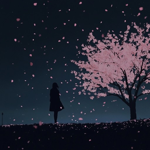 An emotive instrumental merging koto and piano, reflecting deep emotions of longing under the tranquil glow of the moon in a peaceful anime setting