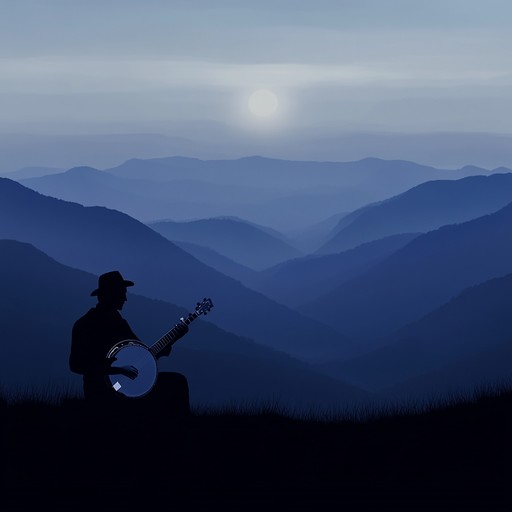 A profound instrumental bluegrass piece evoking the solitude and mystique of the appalachian twilight. The solemn banjo melodies intertwine with the mournful tones of the fiddle, creating an atmosphere of reflection and melancholic beauty against a backdrop of distant mountain shadows. This track unfolds a story of isolation and introspection, perfect for evoking deep emotional landscapes.