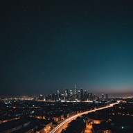 soft notes ripple through urban night
