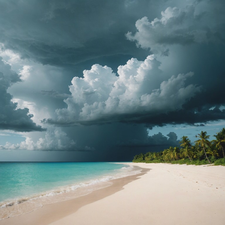 This track melds the lively, tropical rhythms of calypso with an undercurrent of aggression and emotional complexity, perfectly capturing the essence of a turbulent tropical storm. Using traditional steel drums, the composition oscillates between the festive notes typical of caribbean music and darker, more intense tones, creating a unique and compelling auditory experience.