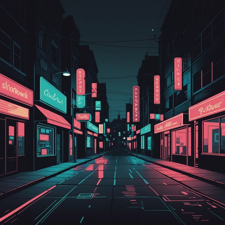 In an exploration of urban nighttime mysteries, smooth synthesizers play over a pulsating beat, creating an air of intrigue and unseen dangers lurking around dimly lit neon corners.