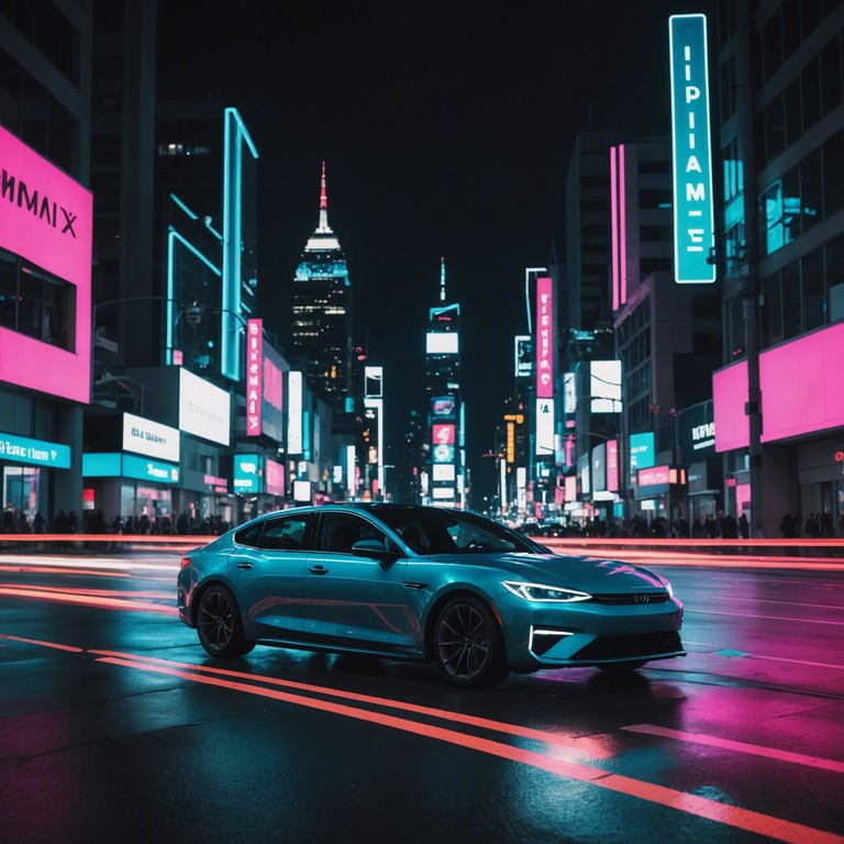 This track combines pulsating synths with up tempo beats creating an energetic soundscape ideal for the exhilaration of a nighttime drive through neon lit streets. Echoes of retro futurism blend with modern electronica to evoke the freedom and adventure of the city at night.