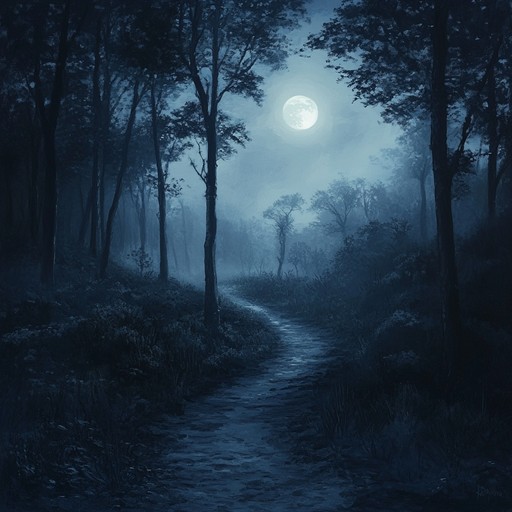 Experience a soothing instrumental piece that captures the essence of traversing through ancient, shadowed forests. The gentle strumming of acoustic guitar blends with atmospheric tones to create a melancholic yet calming ambiance. This dark folk composition invites introspection and serenity, enveloping the listener in the mystique of nature's twilight realms.