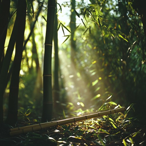 This serene composition brings the tranquility of a whispering bamboo grove to life. The traditional bamboo flute sings a soothing melody, supported by gentle, sustained chords and the soft rustle of leaves. Perfect for relaxation, meditation, or a peaceful retreat. The music invokes the calmness of nature with a hint of ancient wisdom