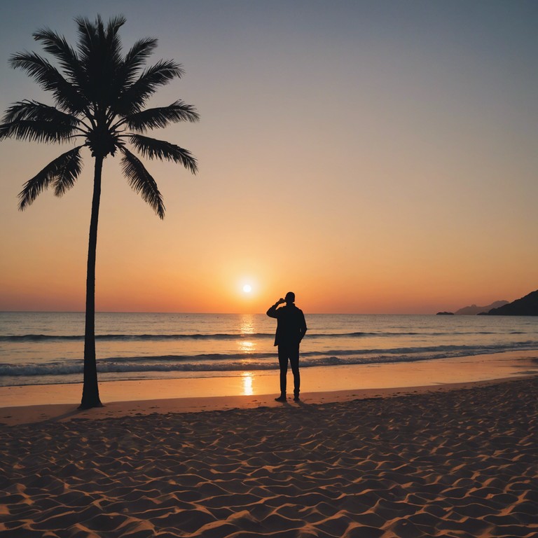 This musical piece merges the lively and rhythmic elements of rumba with the relaxed, smooth undertones of reggae, creating a sound perfect for a beach sunset scene. It features rich percussion rhythms accented with smooth rhythmic guitar chords, capturing the essence of a tranquil yet spirited seaside dance