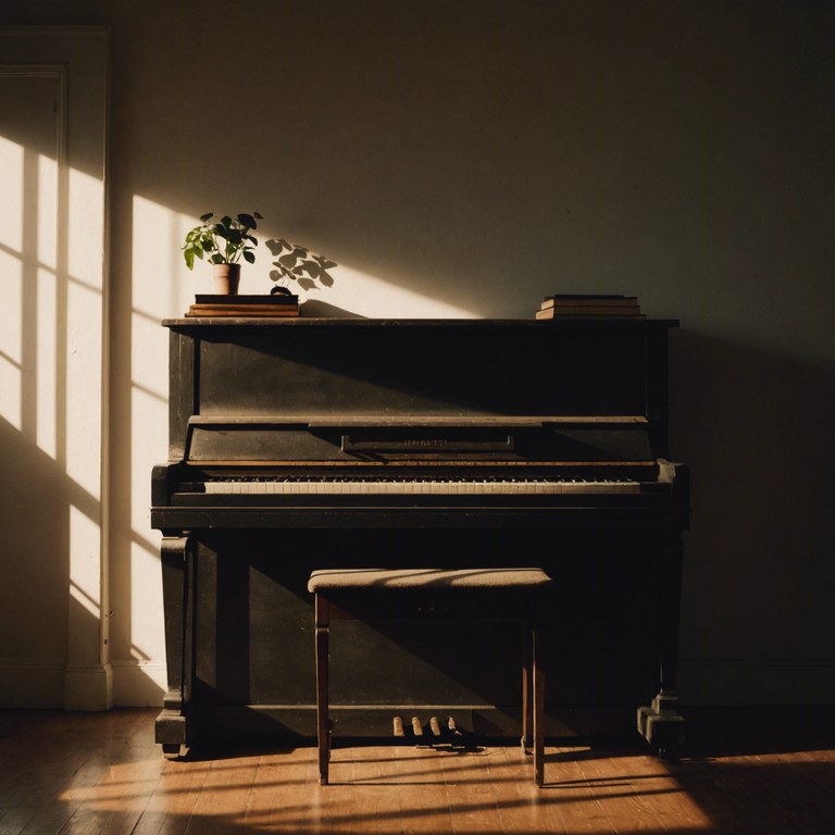 This composition features a single piano delivering a subtle yet profound exploration of solitude and memory. The music flows like a gentle stream, with each note building upon the next, creating an atmosphere that's introspectively rich and emotionally resonant. The arrangement plays off of classical motifs while pushing into melancholy territories, resulting in a piece that's both timeless and contemporary.