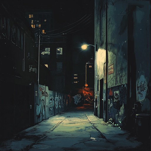 Produce a dark, aggressive lo fi track featuring gritty beats and raw edges. Incorporate minimalist synth elements, heavy basslines, and distorted samples to create an intense urban atmosphere. Subtle vinyl effects enhance the overall gritty vibe.