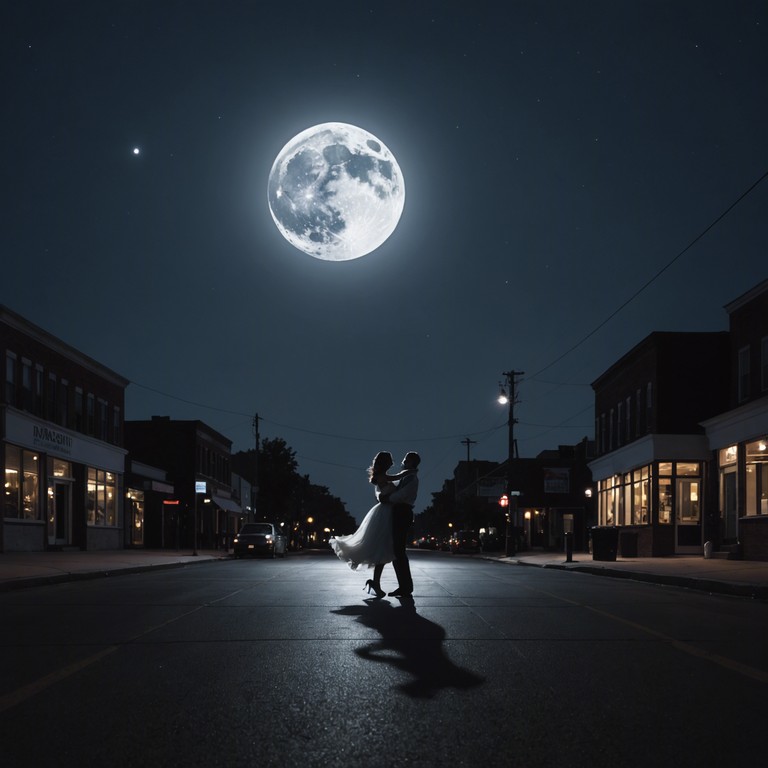 This instrumental track features a smooth, flowing melody that captures a serene evening stroll under a moonlit sky. Subtle brush strokes on a snare drum and a warm acoustic bass line enhance the charm, making listeners sway gently as if dancing on the streets of an old town. The saxophone carries the main theme, imbuing the music with a touch of nostalgic glamour and heartfelt emotion, perfect for evoking romantic and peaceful imagery.