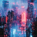 mysterious cyberpunk beats echoing in a futuristic city.