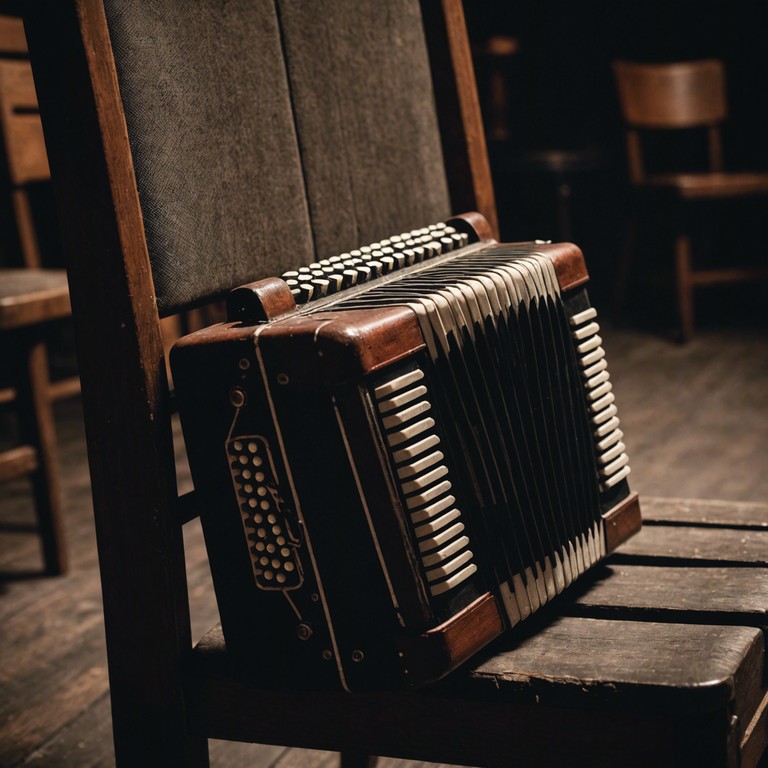 Invoking the nostalgic essence of a time worn cabaret, the track pairs the accordion’s soul stirring squeeze with the soft touch of piano keys, each note building upon the last to weave stories of the past whispered between the walls of a once bustling theatre.