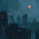 enigmatic beats weaving through a serene ethereal cityscape