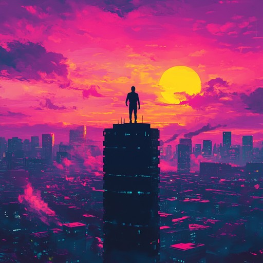 Embark on an instrumental synthwave odyssey that inspires empowerment and self discovery as pulsating beats and soaring synth melodies transport you through a vibrant, futuristic metropolis illuminated by neon skies.