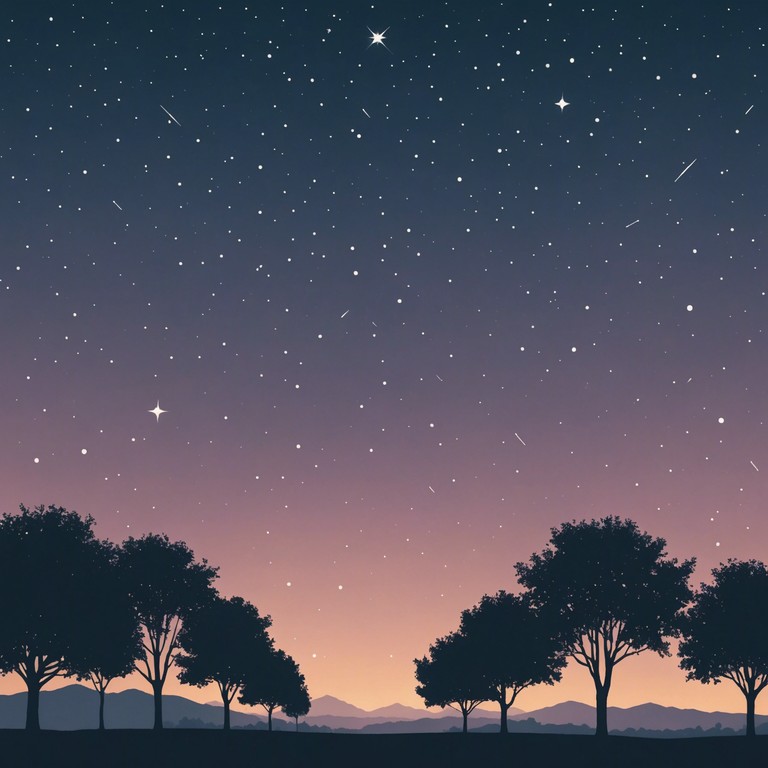 A soothing track that embodies the serenity of a clear, starlit night. The composition mixes subtle synthesizer sounds typical of the 80s with smooth transitions, providing a warm, comforting sound that invites listeners to unwind and reflect.