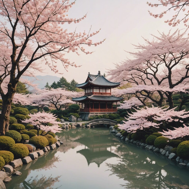 A soundscape that reflects the gentle flutter of cherry blossoms falling, infused with the soft strums of a koto, creating an enveloping calm ideal for unwinding after a long day. This track merges cultural depth with contemporary calmness.