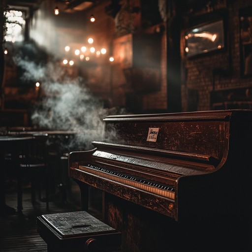 An eerie instrumental torch lounge track featuring haunting piano melodies and creeping bass lines, evoking a mysterious, smoky lounge where shadows linger