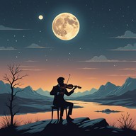 an orchestra plays under dim moonlight