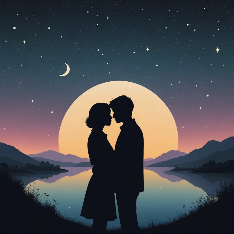 Imagine a soft, romantic track that embraces the essence of night's tranquility, echoing the intimate moments of closeness. It’s designed to lure listeners into a gentle sway, perfect for a serene evening under a blanket of stars.