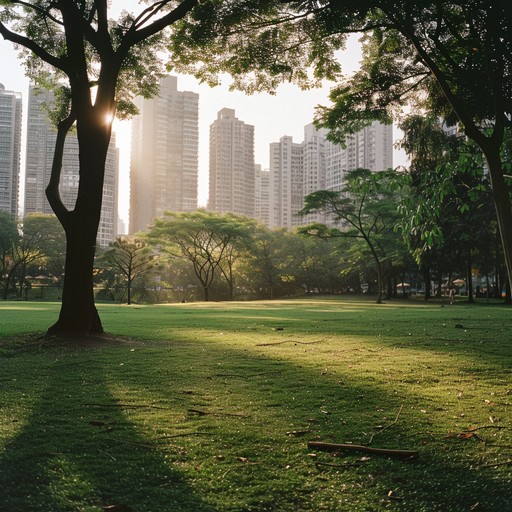 Creating a serene atmosphere with gentle beats and soothing melodies, this song brings the essence of a peaceful urban retreat. The soundscape blends calming synths and subtle rhythmic elements, evoking a sense of relaxation amidst the city's hustle.