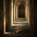 an eerie melody echoing through abandoned ancient corridors.